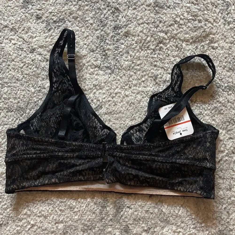 NWT Free People Tameeka Underwire Bra Black Sz Small